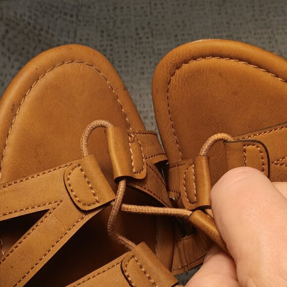 Brash women's lace up ankle high gladiator sandals low wedge heel sz 12 - Picture 10 of 13